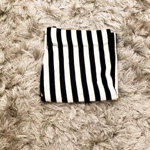 Brand new mini black and white striped skirt.